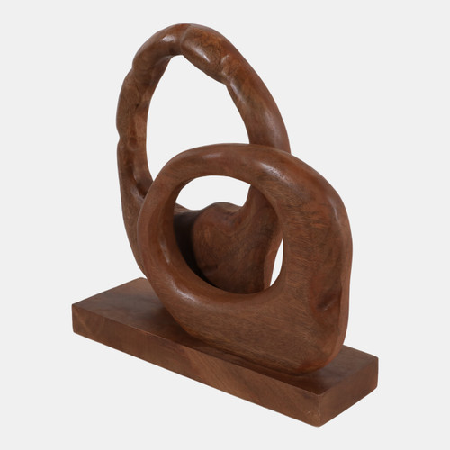 23351#15x13" Abstract Wooden Sculpture, Natural