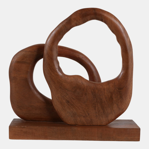 23351#15x13" Abstract Wooden Sculpture, Natural