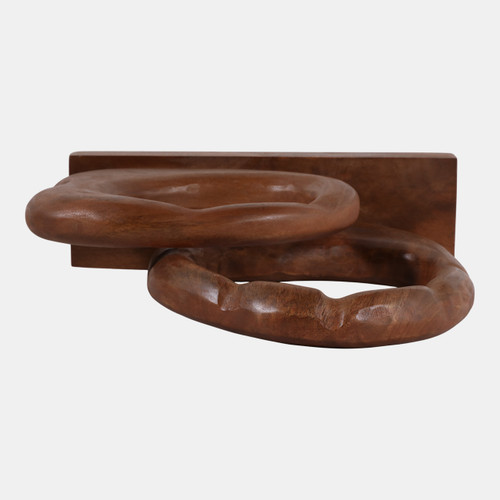 23351#15x13" Abstract Wooden Sculpture, Natural