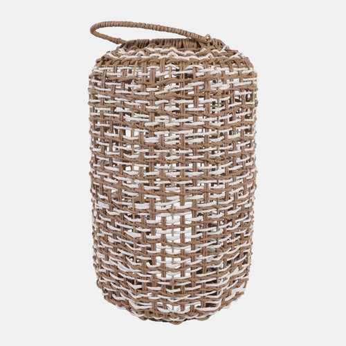 23353-02#21x13" Raffia Woven Lantern, Natural