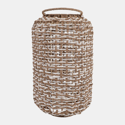 23353-02#21x13" Raffia Woven Lantern, Natural