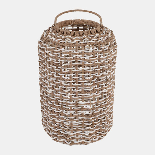 23353-02#21x13" Raffia Woven Lantern, Natural