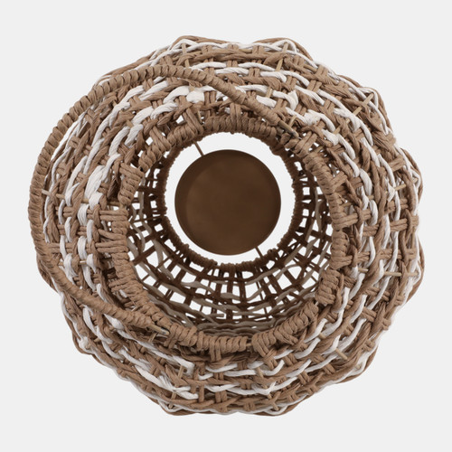 23353-02#21x13" Raffia Woven Lantern, Natural