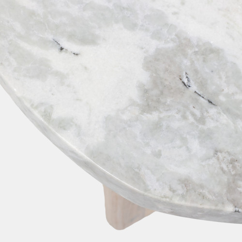 23360#22x18" Modern Marble Top Accent Table, Beige/brown