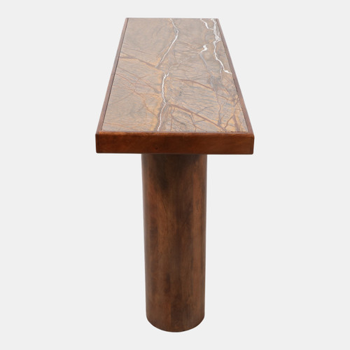 23363#52x31" Console Table W/ Forest Brown Marble Top, B