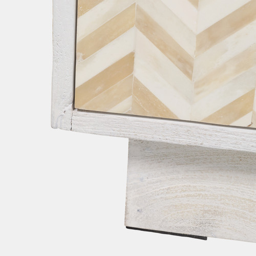 23367#57x29" 3-door Herringbone Bone Inlay Cabinet, Ivor