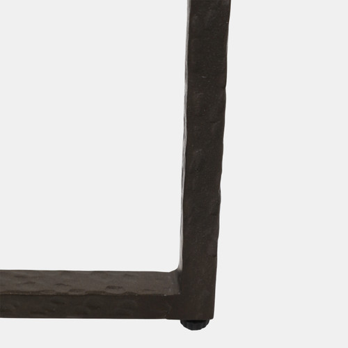 23369-01#22x12" Marble & Forged Metal Accent Table, Beige/b