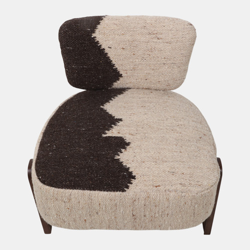 23372#27x26" Textured Accent Chair, Brown/ivory