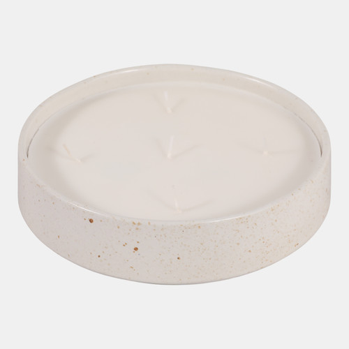 80565-01#8" 25 Oz Lily Pear Glazed Bowl Candle, White