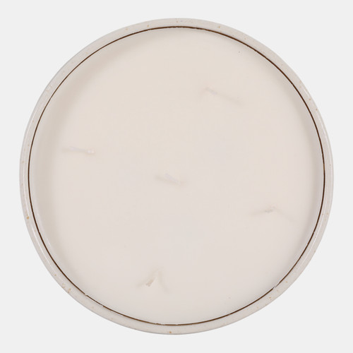 80565-01#8" 25 Oz Lily Pear Glazed Bowl Candle, White