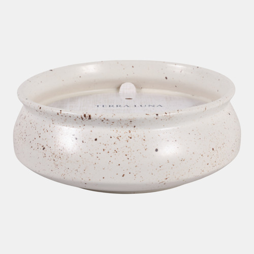 80566-01#8" 30 Oz Lily Pear Glazed Candle, White