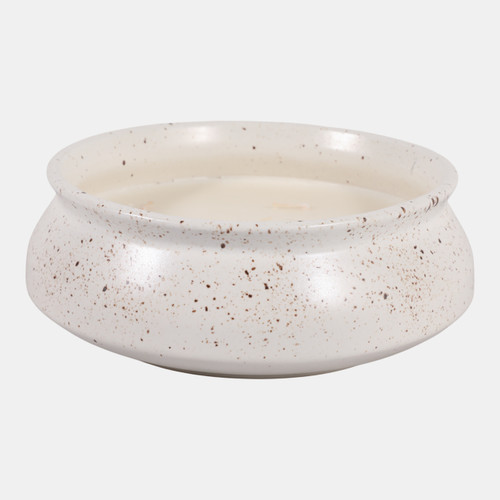 80566-01#8" 30 Oz Lily Pear Glazed Candle, White