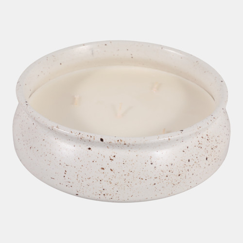 80566-01#8" 30 Oz Lily Pear Glazed Candle, White