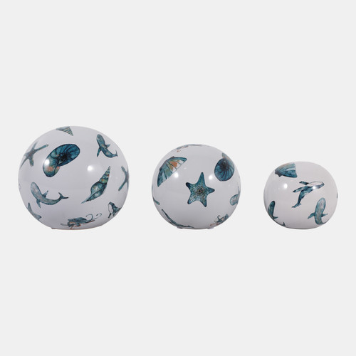 23346#S/3 4/5/6" Coastal Icons Orbs, Blue/white