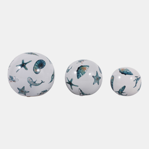 23346#S/3 4/5/6" Coastal Icons Orbs, Blue/white