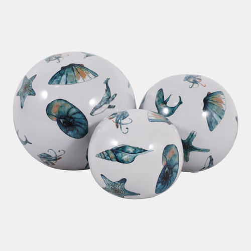 23346#S/3 4/5/6" Coastal Icons Orbs, Blue/white