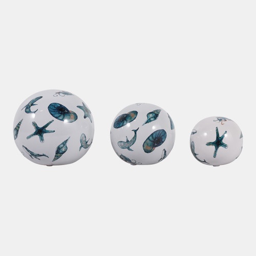 23346#S/3 4/5/6" Coastal Icons Orbs, Blue/white