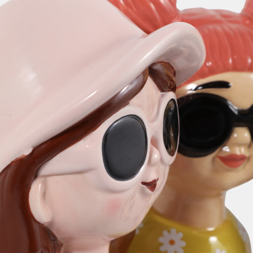 23407#S/3 9" Colorful Girl Figures, Multi