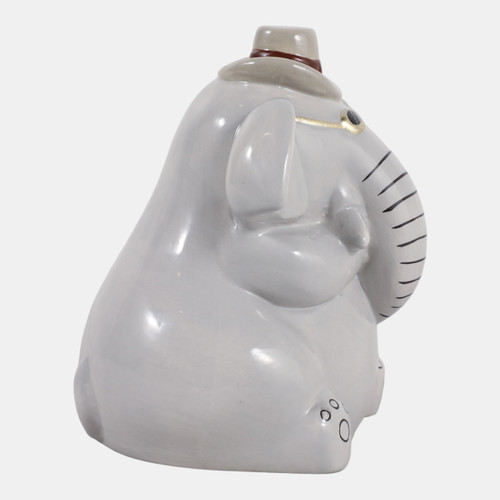 23408#6x5" Cool Elephant With Glasses, Gray