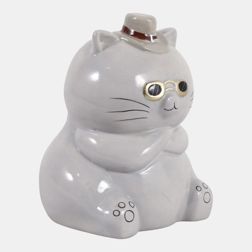 23409#6x5" Cool Cat With Glasses, Gray