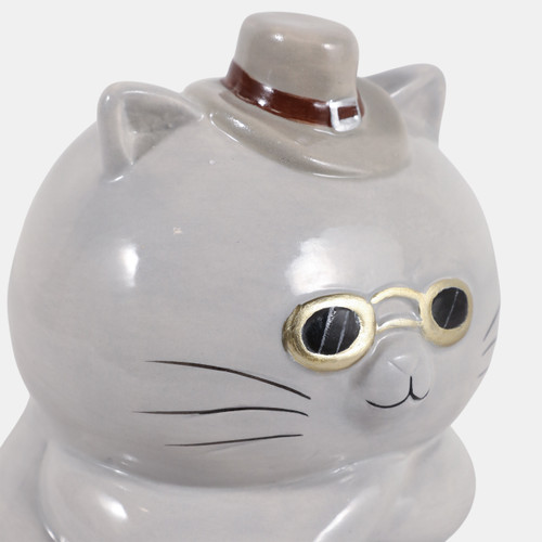 23409#6x5" Cool Cat With Glasses, Gray
