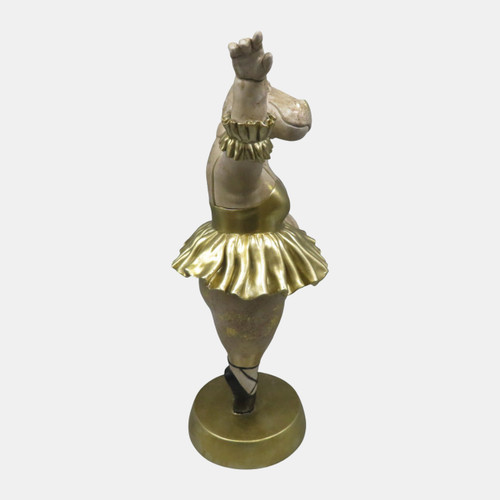 23418#16x7" Ballerina Hippo, Gold