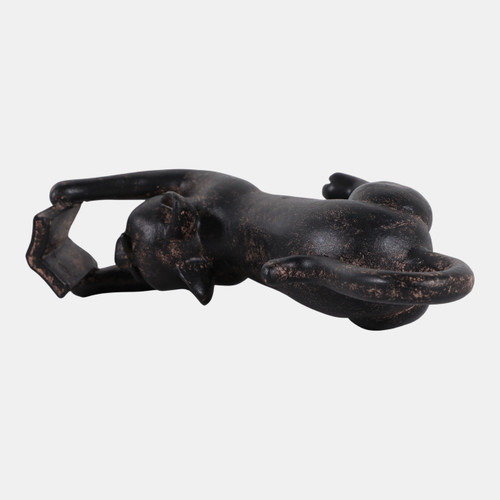 23419#7x6" Kitty Stretching And Reading, Brown