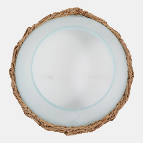 80596-01#5" 14 Oz Sage & Citrus Woven Candle W/ Lid, Green