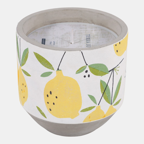 80470-01#6" 18 Oz Lemon Candle, Yellow Multi