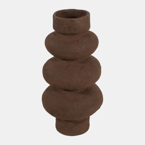 23575-02#21x10" Curvy Totem Ecomix Vase, Brown