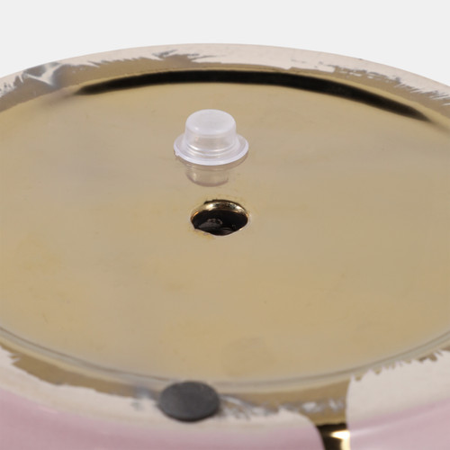 20318-04#S/2 6/7" Clouds Planter, Light Pink/gold 