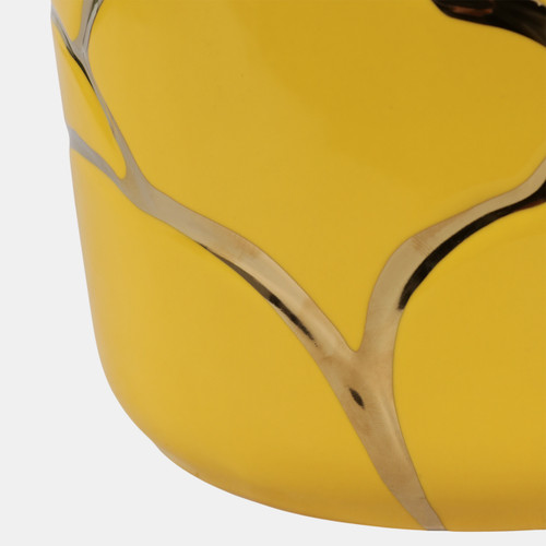 20318-06#S/2 6/7" Clouds Planter,vase, Yellow/gold