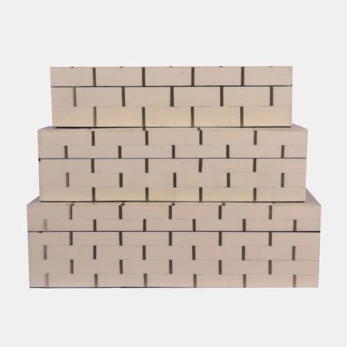 23585#S/3 10/11/12" Brass Inlay Boxes, Ivory
