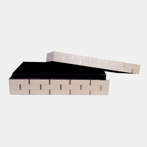 23585#S/3 10/11/12" Brass Inlay Boxes, Ivory