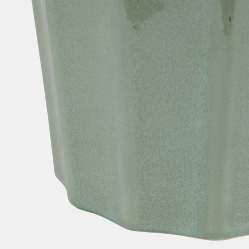 23614-03#S/2 6/8" Scallop Edge Planters, Green