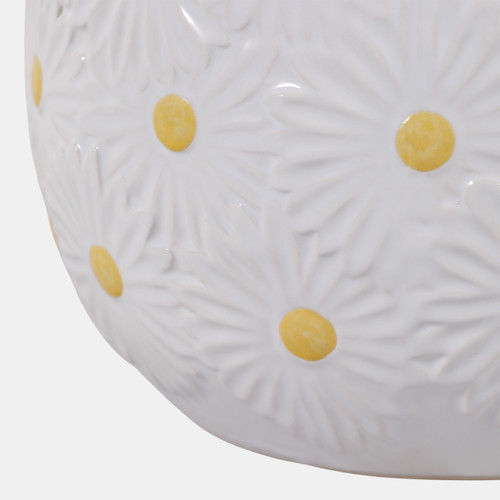 23617-01#S/2 6/8" Daisy Planters, White