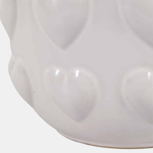 23619-01#S/2 6/8" Hearts Planters, Ivory