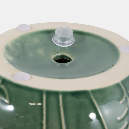 23620-02#S/2 6/8" Floral Embossed Planters, Sage Green