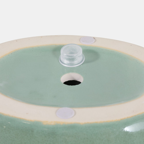 23621-02#12x6" Floral Applique Planter, Green