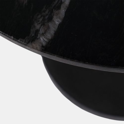 23639#22x18" Curved Base Accent Table, Gold/black Kd