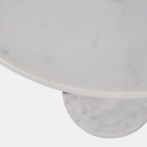 23641#22x16" Swirled Base Accent Table, White/gold Kd