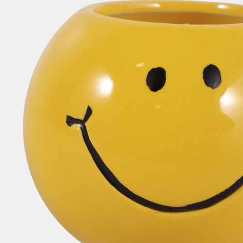 80600#4" 7 Oz Coconut Goji Smiley Face Candle, Yellow