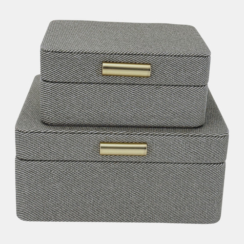 22102-02#S/2 7/9" Striped Rounded Corner Boxes, Green
