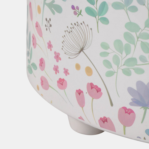23694#S/3 8/10/12" Spring Flowers Footed Planters, Multi