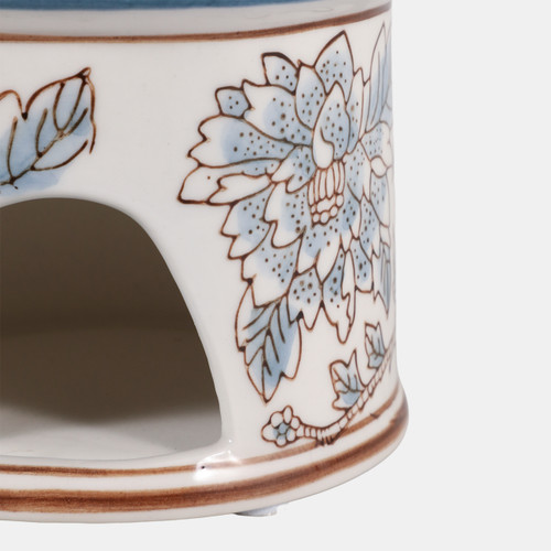 21986-03#7x5" Chinoiserie Pagoda Bird House Blue/white