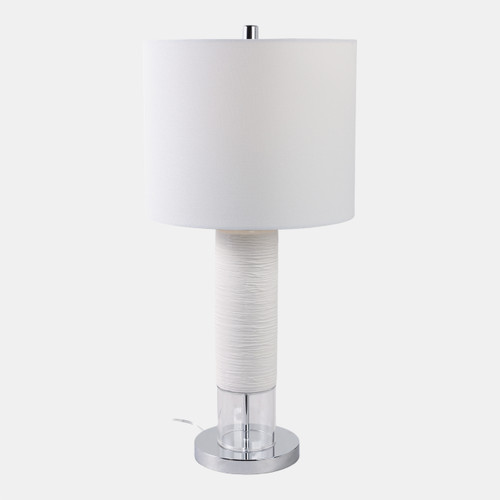 51392#27" Ceramic Table Lamp, White