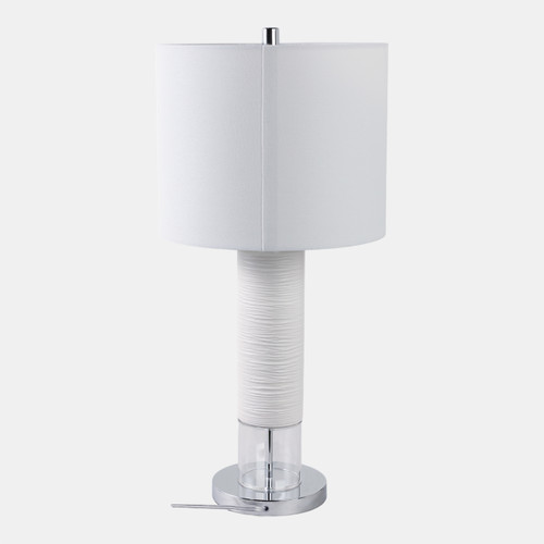 51392#27" Ceramic Table Lamp, White