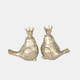 12457-02#S/2 Gold Birds W/ Crowns