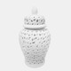 12468-01#Pierced White Temple Jar 24"