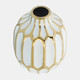 12540-04#Ceramic Vase 8", White/gold